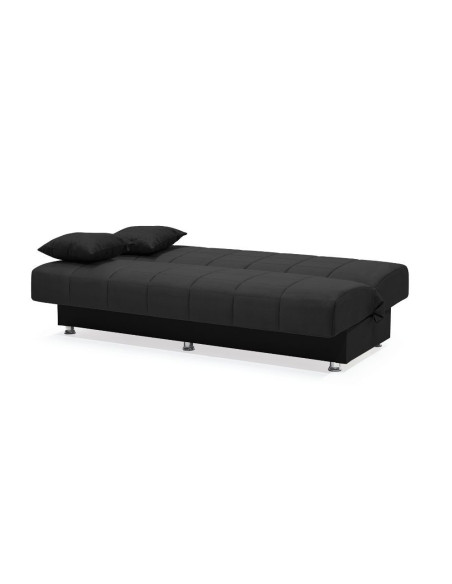 Divano letto contenitore Braga nero 191x55x90 - Kallea