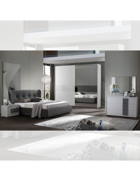 Camera da letto Blossom con letto contenitore colore stone grey - Kallea