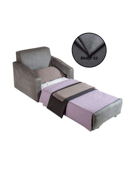 Poltrona letto Elly con braccioli grigio enjoy 23 - Kallea