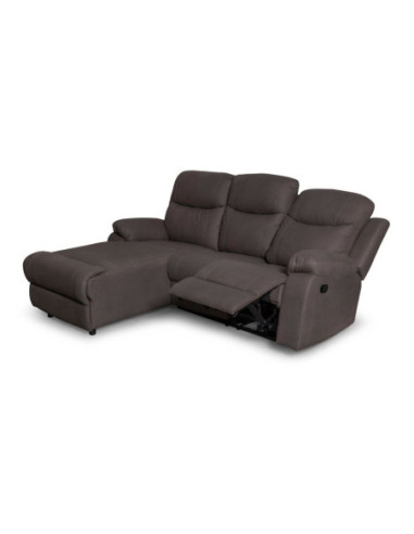 Divano con penisola sinistra Chicago mozart 95 con recliner 222x166x100 - Kallea