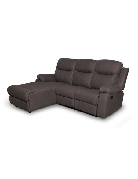 Divano con penisola sinistra Chicago mozart 95 con recliner 222x166x100 - Kallea