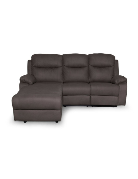 Divano con penisola sinistra Chicago mozart 95 con recliner 222x166x100 - Kallea