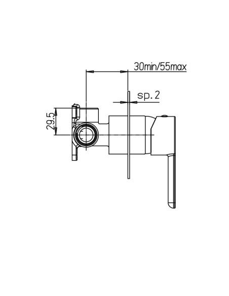 Miscelatore Jacuzzi incasso per doccia 1 via serie Sunrise 0SN00410JA01 cromato - Kallea