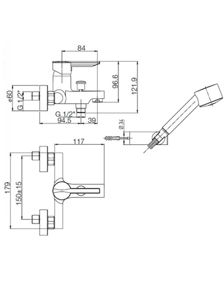 Miscelatore Piralla per vasca esterno serie Syrena con Duplex 0SY00002A21 cromato - Kallea