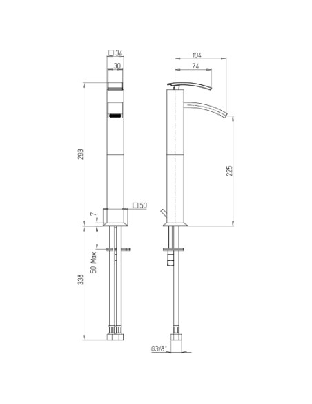 Rubinetto Miscelatore monoforo per lavabo alto serie Golden Jacuzzi con piletta click clack inclusa 0GN00493JA00 cromato - Ka...