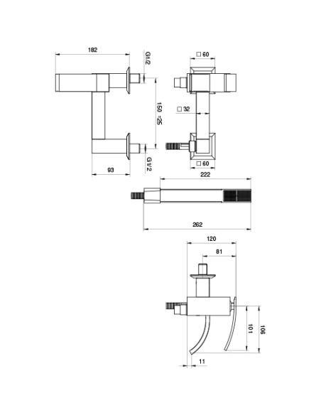 Miscelatore Jacuzzi per vasca esterno serie Golden con Duplex 0GN00002JA00 cromato - Kallea