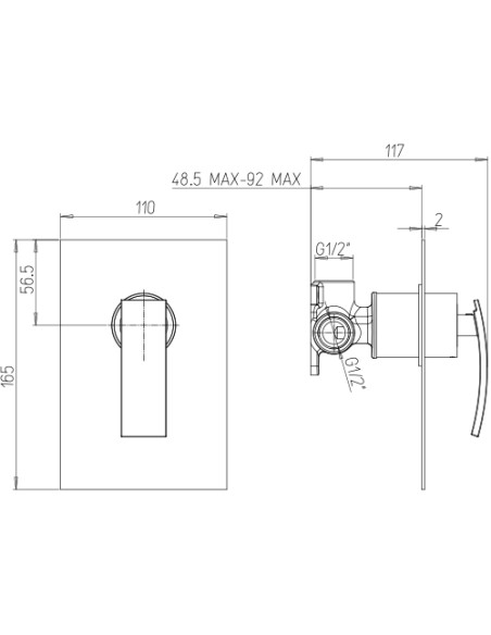 Miscelatore Jacuzzi incasso ad 1 uscita per doccia serie Golden 0GN00410JA00 cromato - Kallea