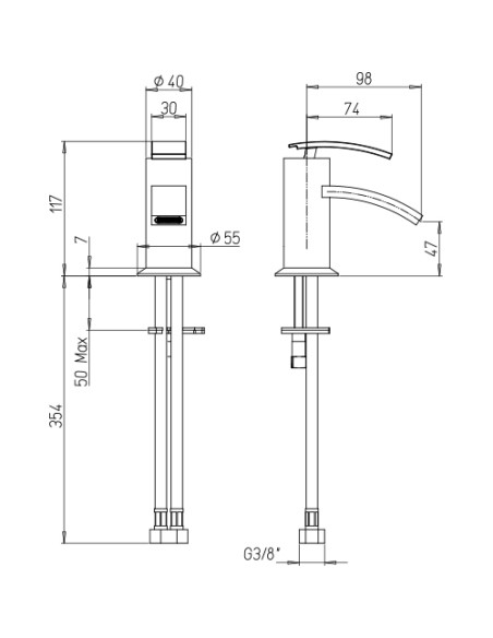 Rubinetto Miscelatore monoforo per bidet serie Roy Jacuzzi con piletta click clack inclusa 0RY00092JA00 cromato - Kallea