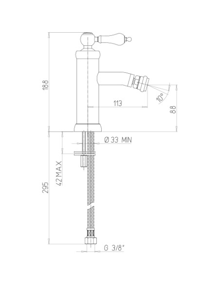 Rubinetto Miscelatore monoforo per bidet serie Vintage Jacuzzi con piletta click clack inclusa 0VI00092JA00 cromato - Kallea