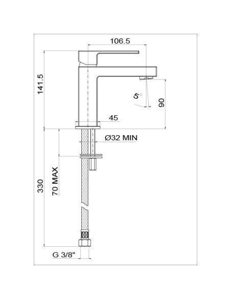 Rubinetto Miscelatore monoforo per lavabo serie Kley Jacuzzi con piletta click clack inclusa 0KL00086JA00 cromato - Kallea