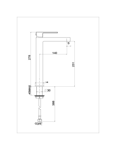 Rubinetto Miscelatore monoforo per lavabo alto serie Kley Jacuzzi con piletta click clack inclusa 0KL00493JA00 cromato - Kallea