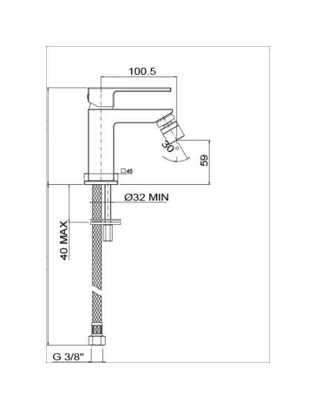 Rubinetto Miscelatore monoforo per bidet serie Kley Jacuzzi con piletta click clack inclusa 0KL00092JA00 cromato - Kallea