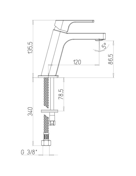 Rubinetto Miscelatore monoforo per lavabo serie Wind Jacuzzi con piletta click clack inclusa 0WI00086JA00 cromato - Kallea