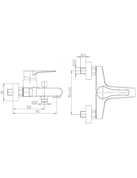 Rubinetto Miscelatore per vasca serie Light Jacuzzi con duplex 0LT00002JA02 cromato - Kallea