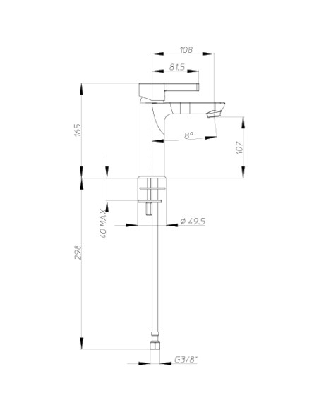 Rubinetto Miscelatore monoforo per lavabo serie Fire Jacuzzi con piletta click clack inclusa 0FR00286JA00 cromato - Kallea