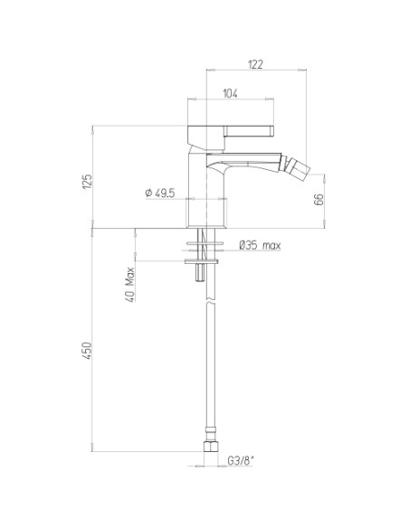 Rubinetto Miscelatore monoforo per bidet serie Fire Jacuzzi con piletta click clack inclusa 0FR00092JA00 cromato - Kallea