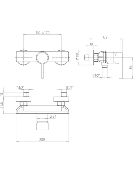 Miscelatore Jacuzzi esterno per doccia serie Fire 0FR00028JA00 cromato - Kallea