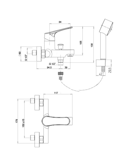 Miscelatore Piralla per vasca esterno serie Global con Duplex 0GL00002A22 cromato - Kallea