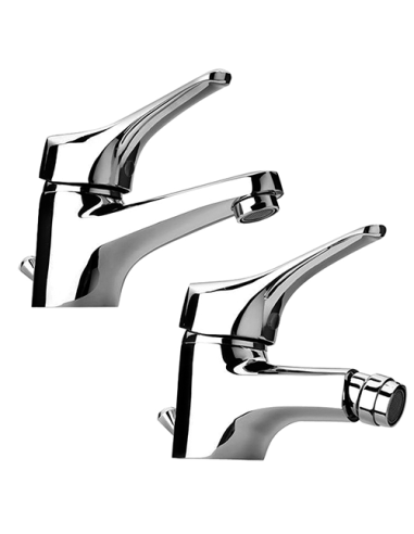 Set Rubinetti Piralla per lavabo e bidet con scarico automatico serie Air cromato - Kallea