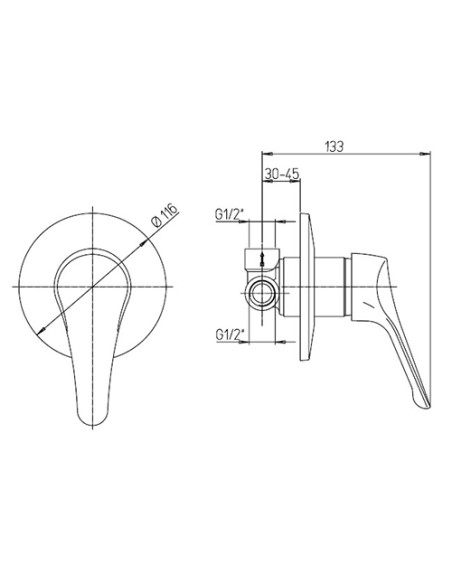 Set Rubinetti Piralla per lavabo e bidet con scarico automatico e doccia incasso serie Air cromato - Kallea