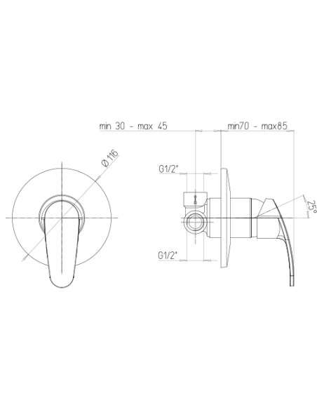 Set Rubinetti Piralla per lavabo e bidet con scarico automatico e doccia incasso serie Fenix cromato - Kallea