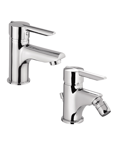 Set Rubinetti Piralla per lavabo e bidet con scarico automatico serie Syrena cromato - Kallea