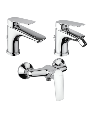 Set Rubinetti Piralla per lavabo e bidet con scarico automatico e v