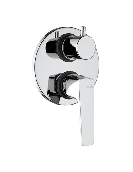 Set Rubinetti Piralla per lavabo e bidet con scarico automatico e doccia incasso con deviatore serie Ice cromato - Kallea