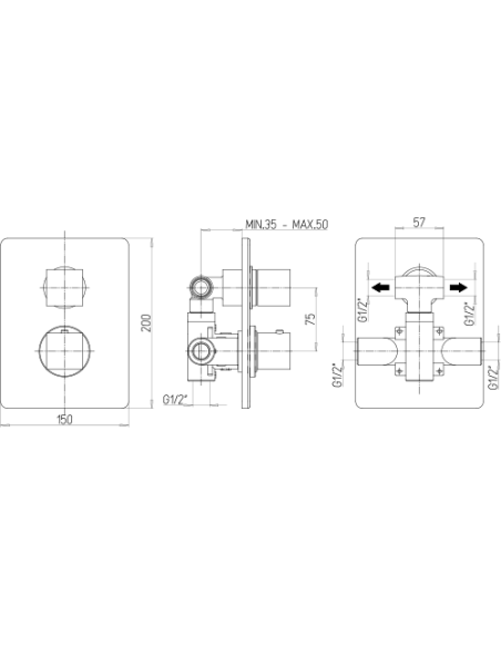 Set Rubinetti Piralla per lavabo e bidet con scarico automatico e doccia incasso con deviatore serie Polo cromato - Kallea