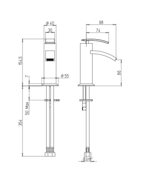 Set Rubinetti Jacuzzi per lavabo e bidet con piletta click clack inclusa serie Roy cromato - Kallea