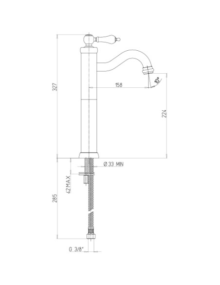 Set Rubinetti Jacuzzi per lavabo alto e bidet con pilette click clack incluse serie Vintage cromato - Kallea