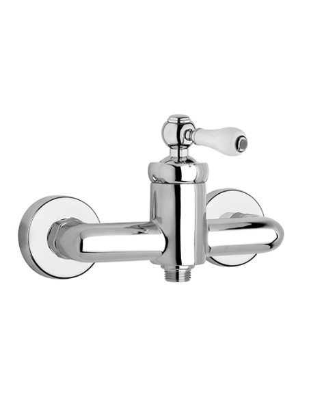 Set Rubinetti Jacuzzi per lavabo e bidet con pilette click clack incluse e doccia esterno serie Vintage cromato - Kallea