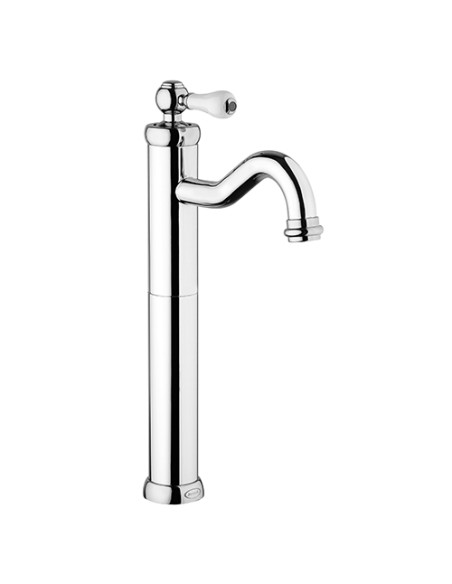 Set Rubinetti Jacuzzi per lavabo alto e bidet con pilette click clack incluse e doccia esterno serie Vintage cromato - Kallea