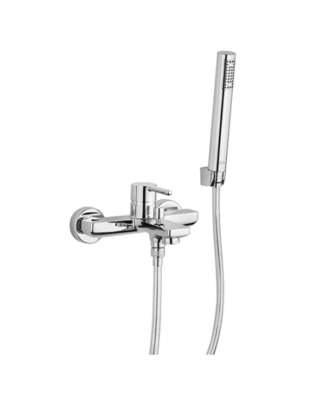 Set Rubinetti Jacuzzi per lavabo e bidet con pilette click clack incluse e vasca serie Sunrise cromato - Kallea