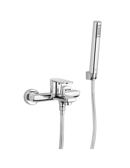 Set Rubinetti Jacuzzi per lavabo e bidet con pilette click clack incluse e vasca serie Bora cromato - Kallea