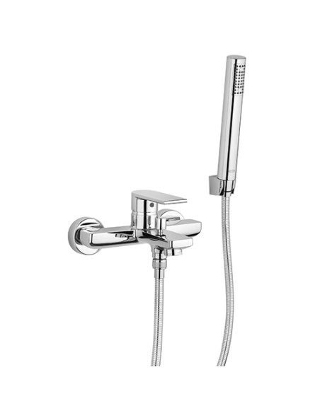 Set Rubinetti Jacuzzi per lavabo e bidet con piletta click clack inclusa serie Wind e vasca cromato - Kallea