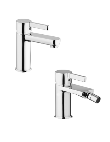 Set Rubinetti Jacuzzi per lavabo e bidet senza scarico e vasca serie Shiny  cromato