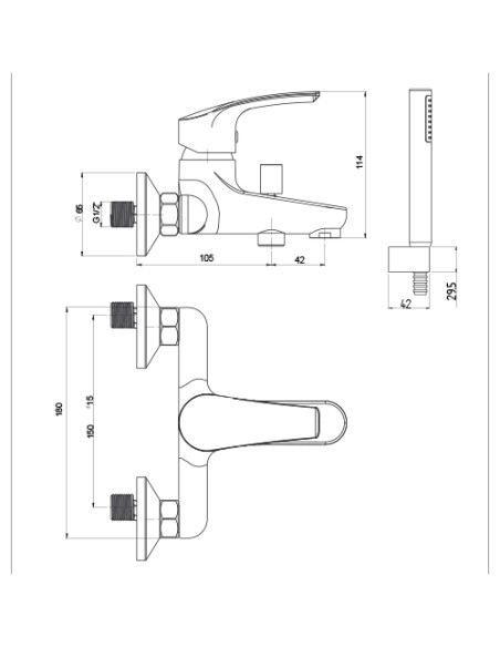 Set Rubinetti Jacuzzi per lavabo e bidet con pilette click clack incluse e vasca serie Shiny cromato - Kallea