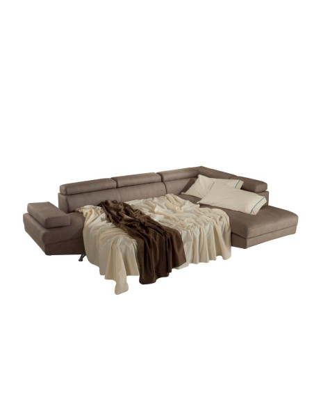 Divano angolare destro Julie con letto estraibile grigio 297x206x79 - Kallea