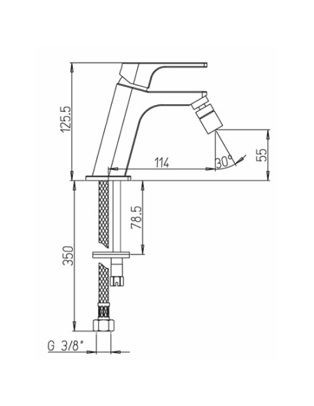 Rubinetto Miscelatore monoforo per bidet serie Wind Jacuzzi con piletta click clack inclusa 0WI00092JA00 cromato - Kallea