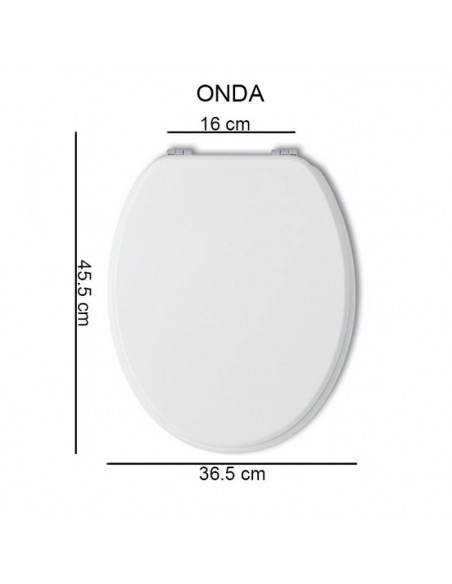 Copriwater per Hidra serie Onda Bianco con Cerniere Cromo - Kallea