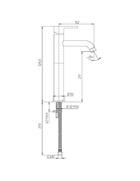 Rubinetto Jacuzzi per lavabo alto serie Sunrise con piletta click clack inclusa 0SN00493JA01 cromato - Kallea