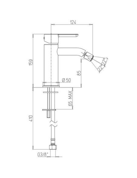 Set Rubinetti Jacuzzi per lavabo a parete con piastra e bidet con pilette click clack incluse serie Sunrise cromato - Kallea