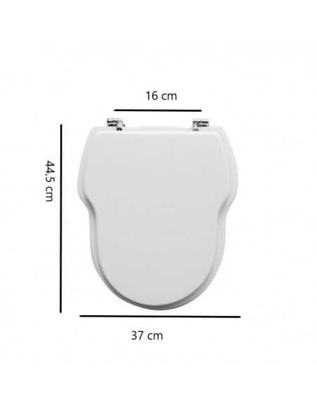 Copriwater Profili serie Hold time in legno e termoindurente Bianco con Cerniere Cromo - Kallea