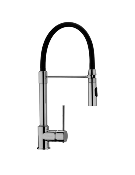 Rubinetto Miscelatore monoforo per lavello cucina Piralla serie Elisir con bocca in silicone orientabile doccia due getti 0EL...