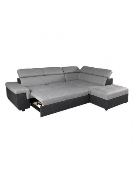 Divano angolare destro 149 grigio scuro chiaro 280x232x105 - Kallea