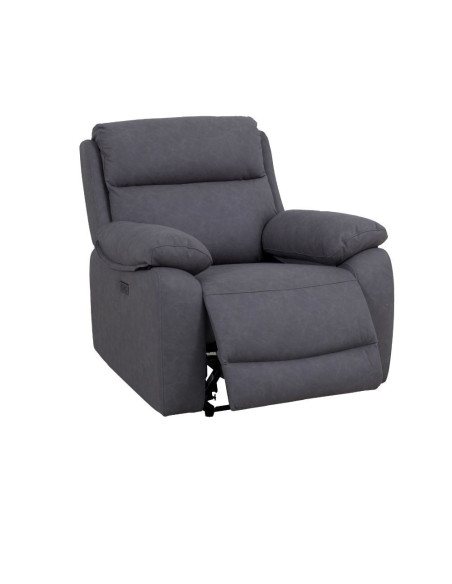 Poltrona Siviglia recliner elettrico Nabuk antracite - Kallea