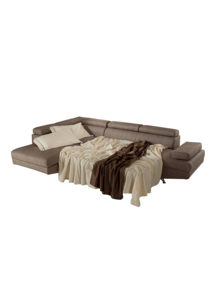 Divano angolare sinistro Julie con letto estraibile grigio 297x206x79 - Kallea