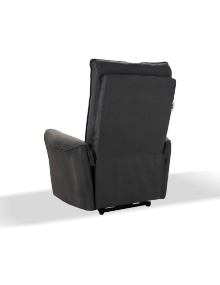 Poltrona Thun recliner elettrico effetto nabuk grigio - Kallea