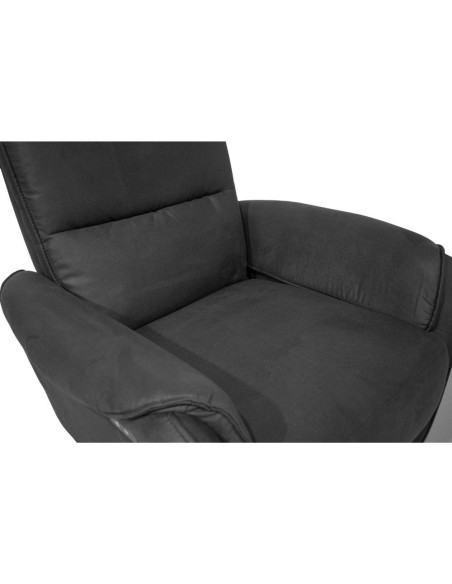 Poltrona Thun recliner elettrico effetto nabuk grigio - Kallea